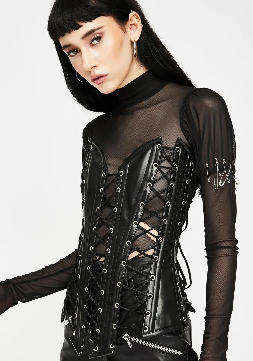Top Drawer Lace-Up Corset sold by Dolls Kill product image thumbnail 2