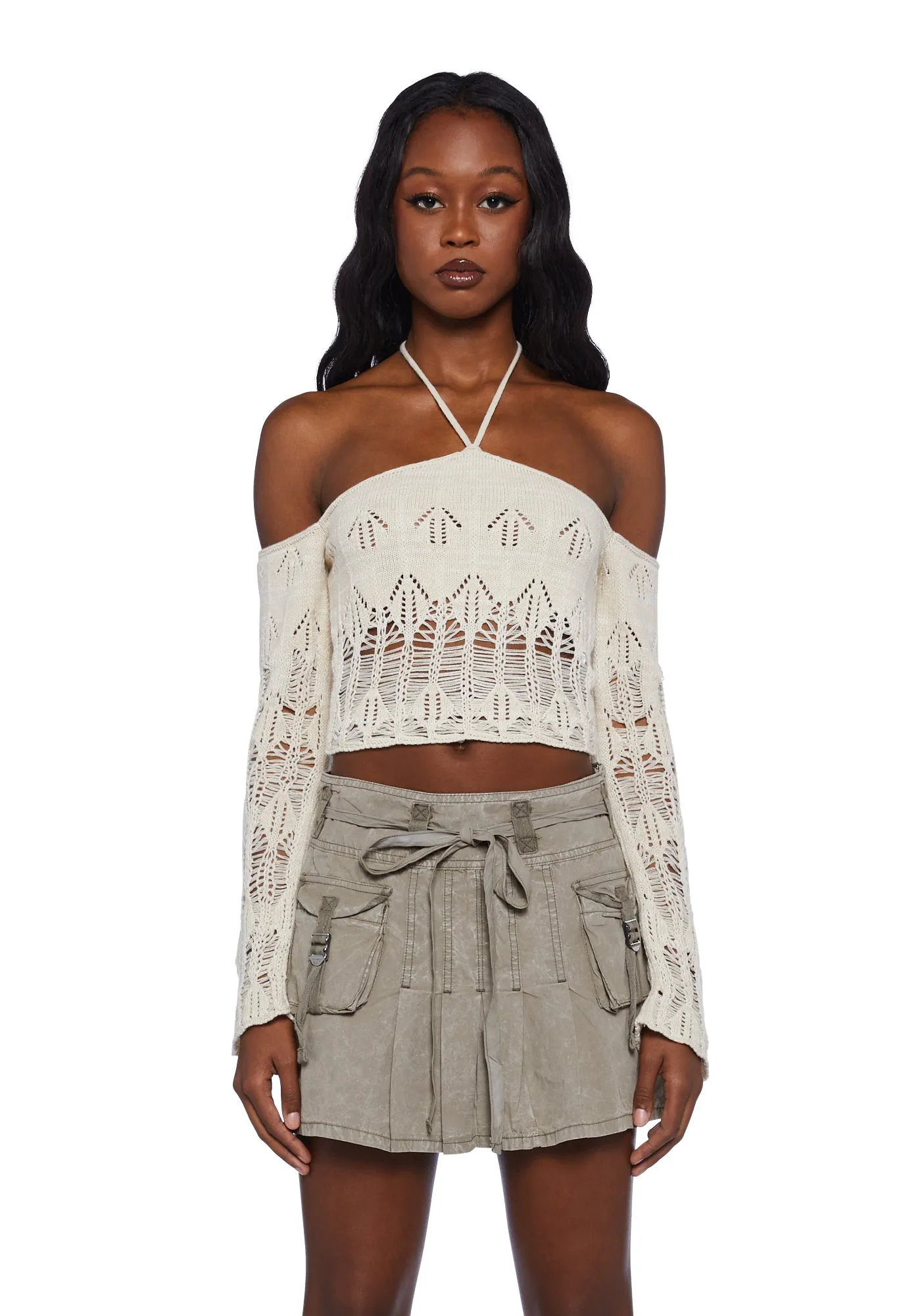 Knit Halter Crop Top sold by Dolls Kill
