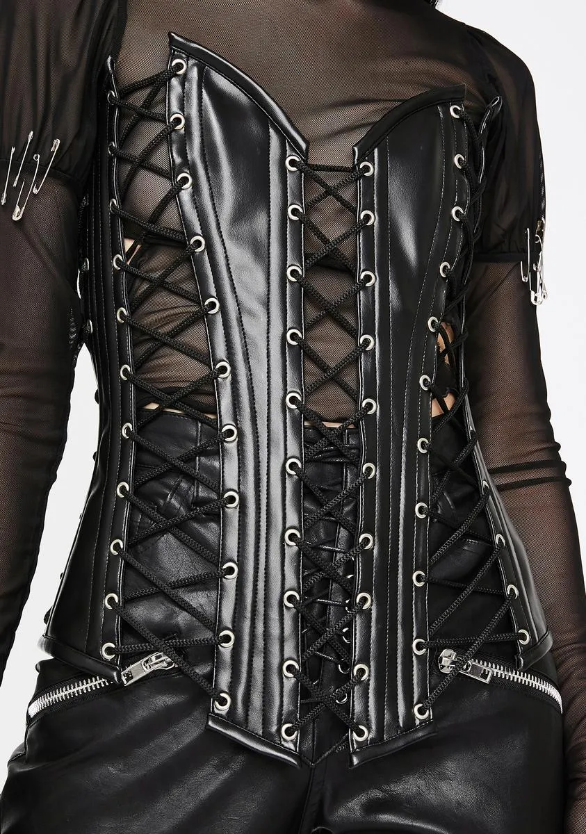 Top Drawer Lace-Up Corset sold by Dolls Kill