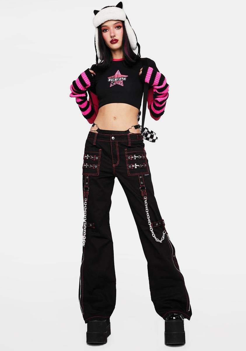 Pink Night Girl Flare Pants sold by Dolls Kill product image thumbnail 3