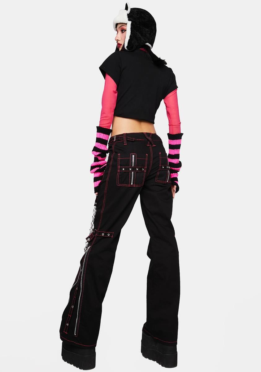 Pink Night Girl Flare Pants sold by Dolls Kill product image thumbnail 4