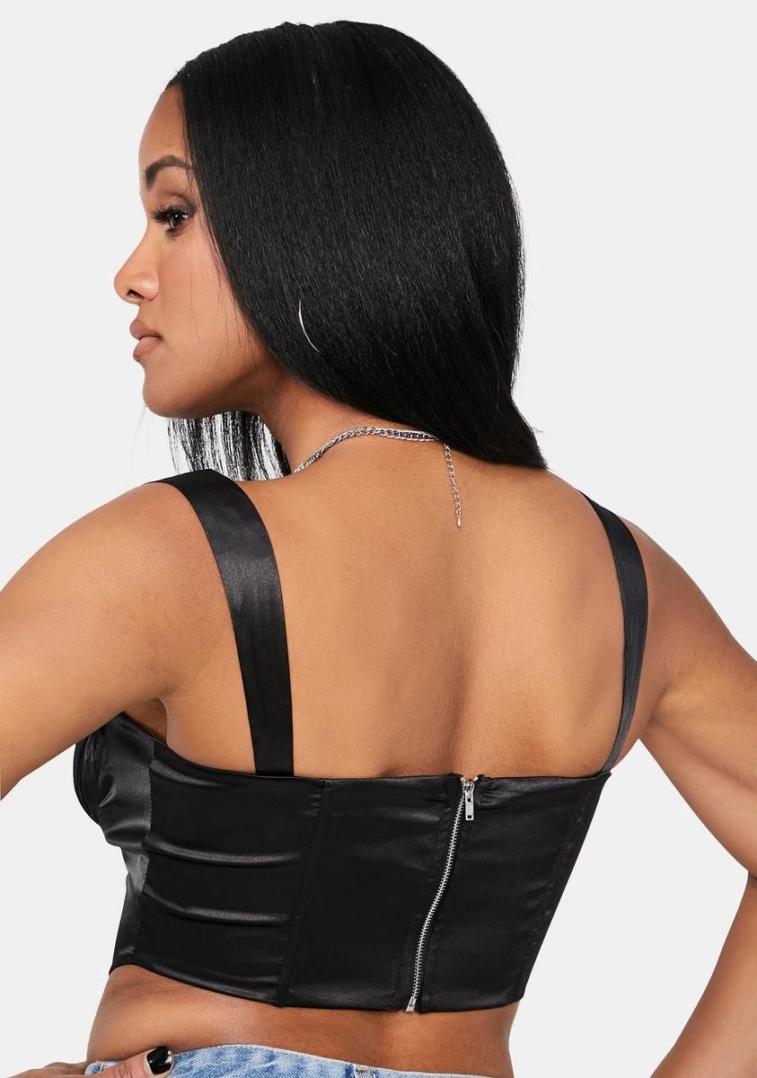 Secret Looks Satin Crop Tank Top sold by Dolls Kill product image thumbnail 4