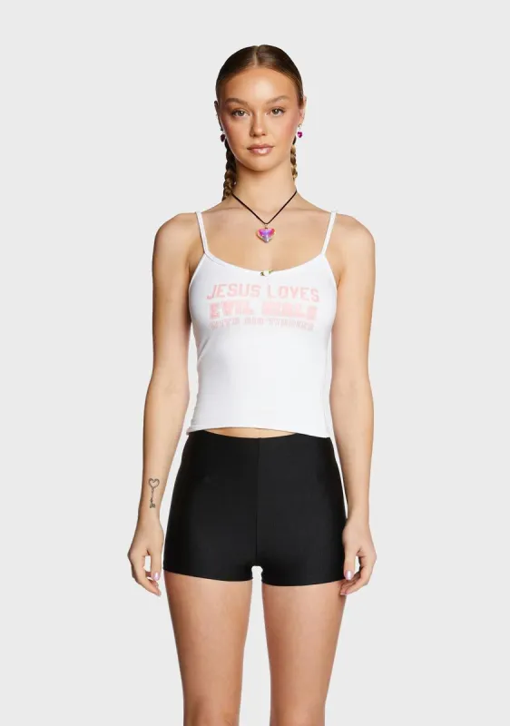 Jesus Loves Me Fitted Tank Top sold by Dolls Kill