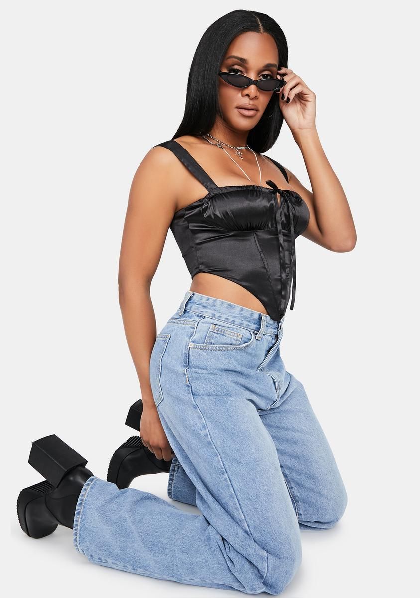 Secret Looks Satin Crop Tank Top sold by Dolls Kill product image thumbnail 2