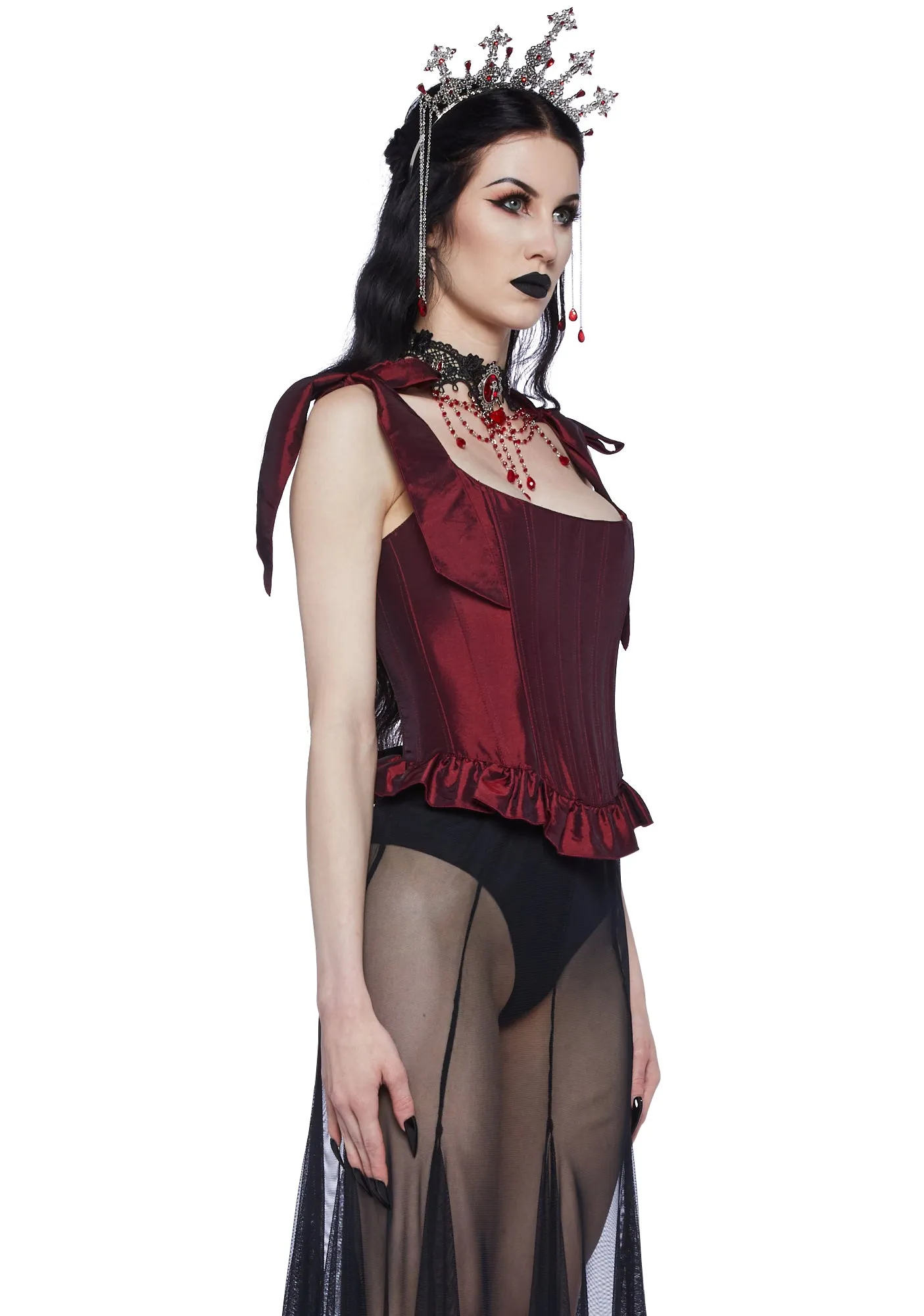 Crimson Secrets Corset Top sold by Dolls Kill product image thumbnail 3