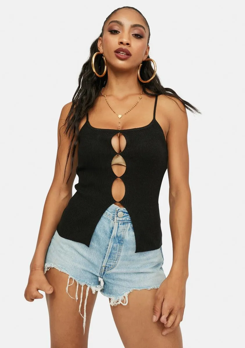 Night And Back Again Cutout Crop Top sold by Dolls Kill