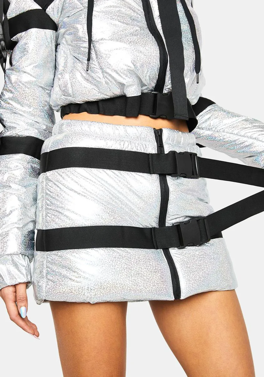 Space Raid Holographic Mini Skirt sold by Dolls Kill