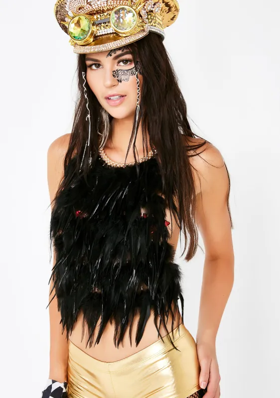 Soarin High Feather Top sold by Dolls Kill