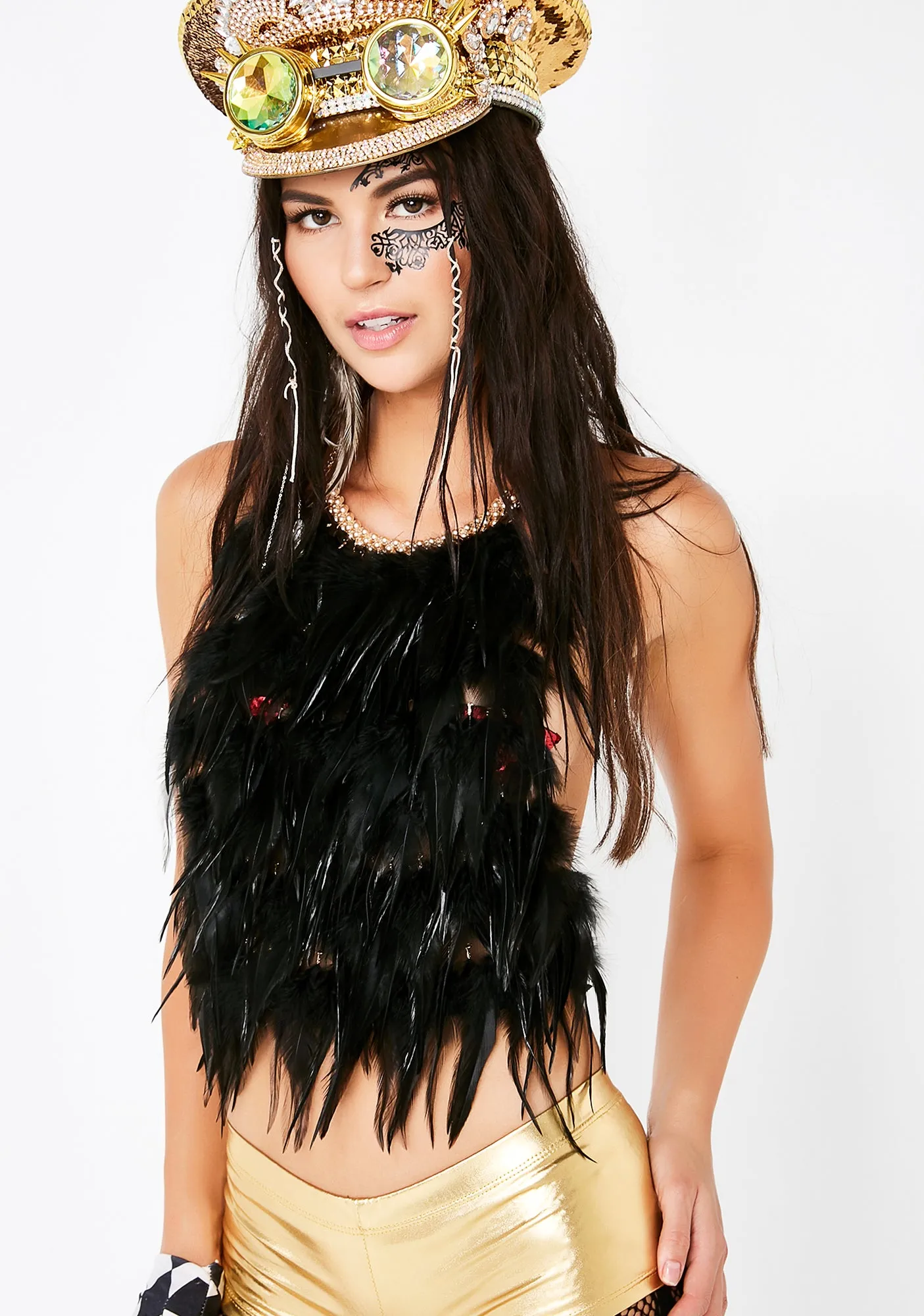 Soarin High Feather Top sold by Dolls Kill