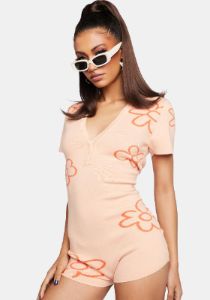 Floral Knit Romper sold by Dolls Kill