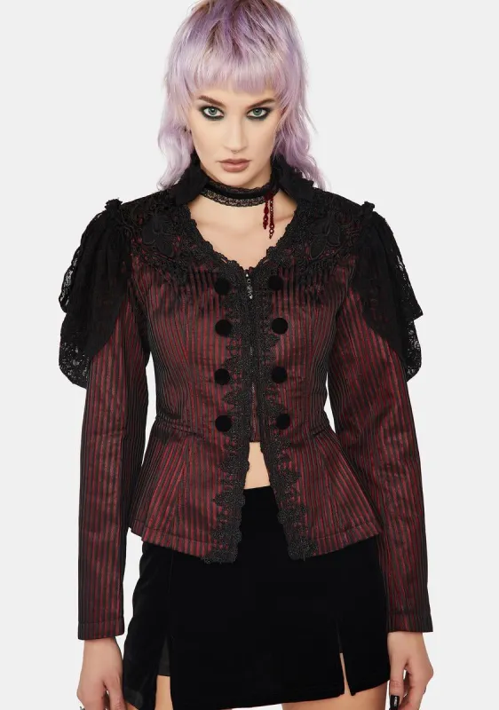 Goth Gorgeous Striped Jacket sold by Dolls Kill