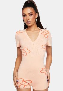 Floral Knit Romper sold by Dolls Kill