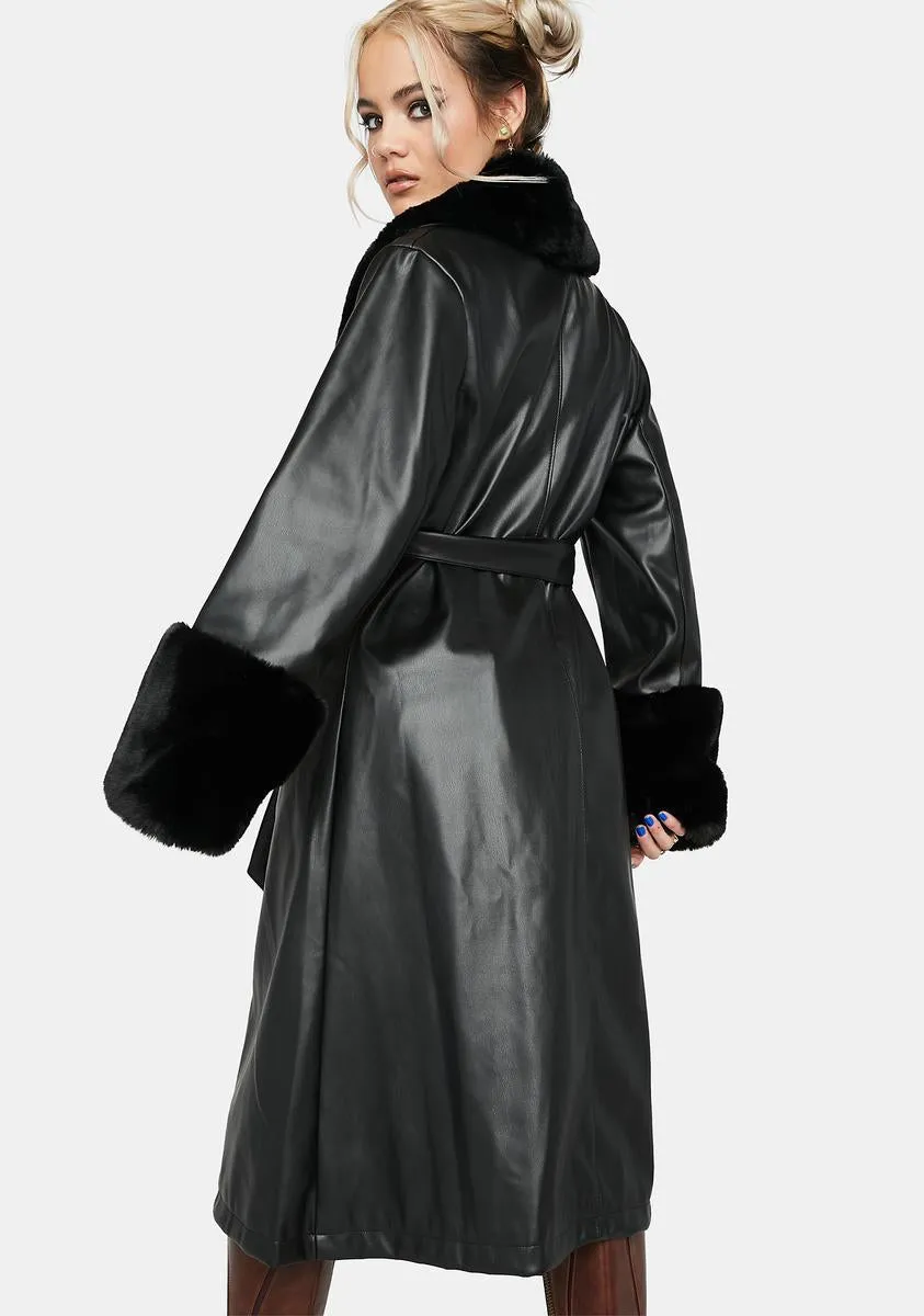 Heart Beat Here Vegan Leather Trench Coat sold by Dolls Kill product image thumbnail 4
