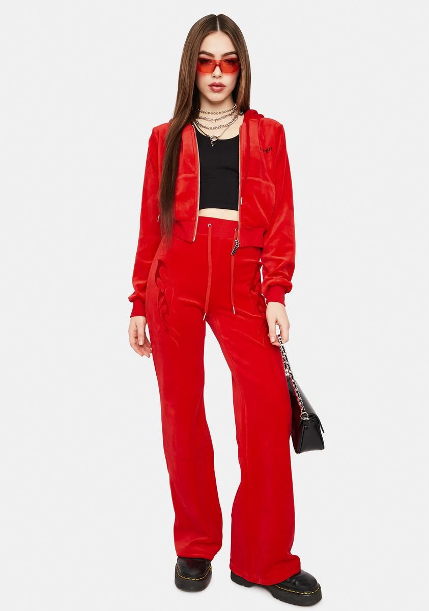 Fire Velvet Flame Track Pants sold by Dolls Kill product image thumbnail 3