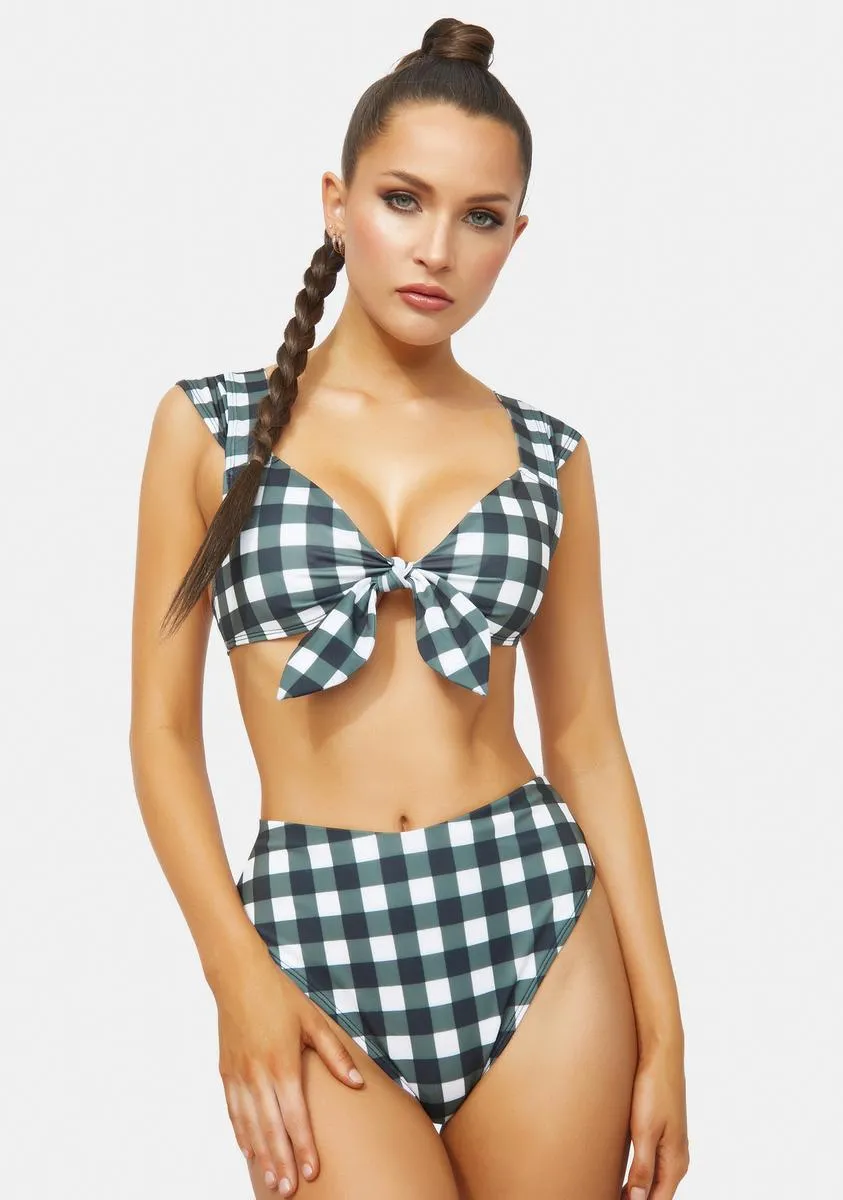 Remember This Forever Gingham Bikini Set sold by Dolls Kill