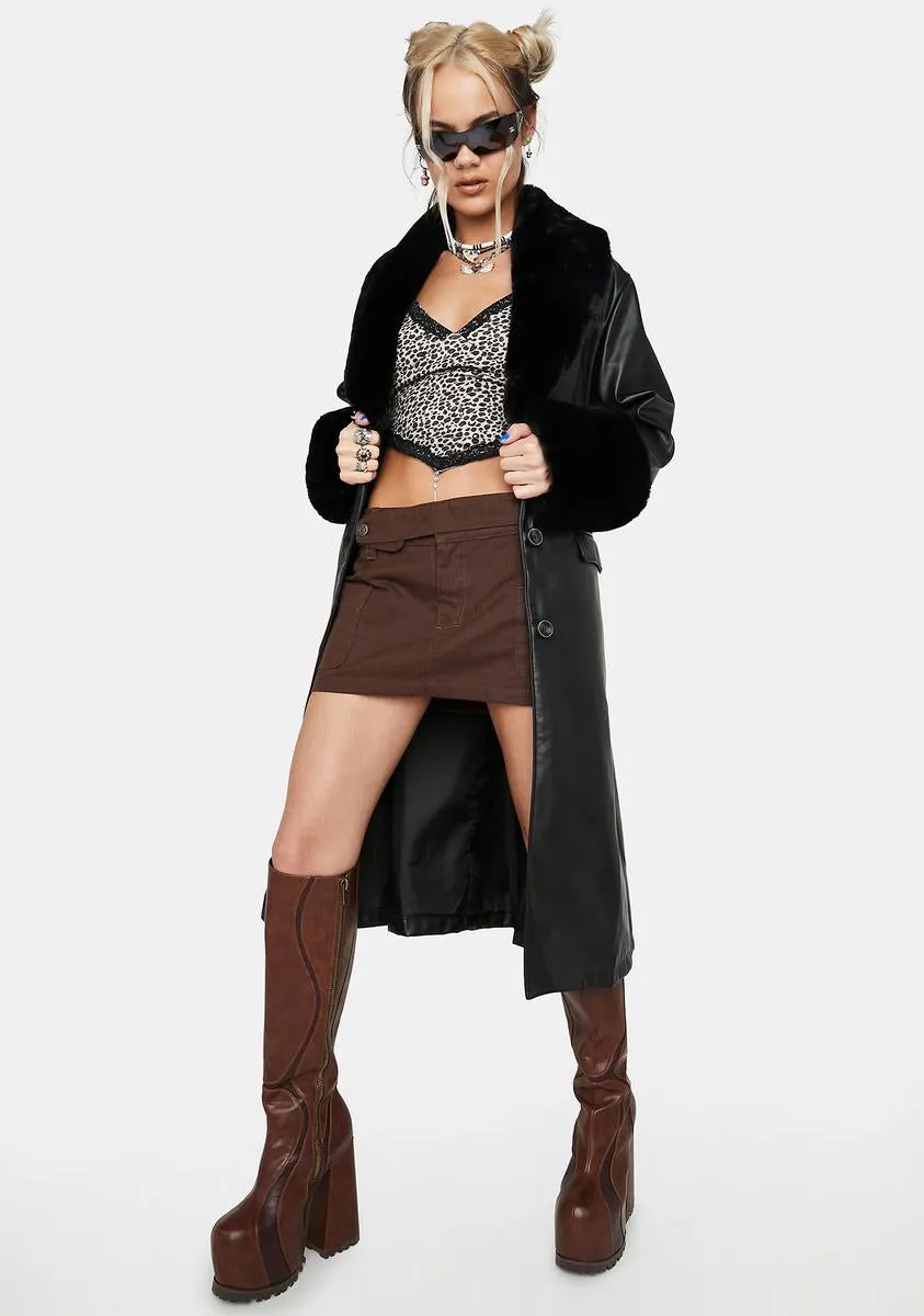 Heart Beat Here Vegan Leather Trench Coat sold by Dolls Kill product image thumbnail 2