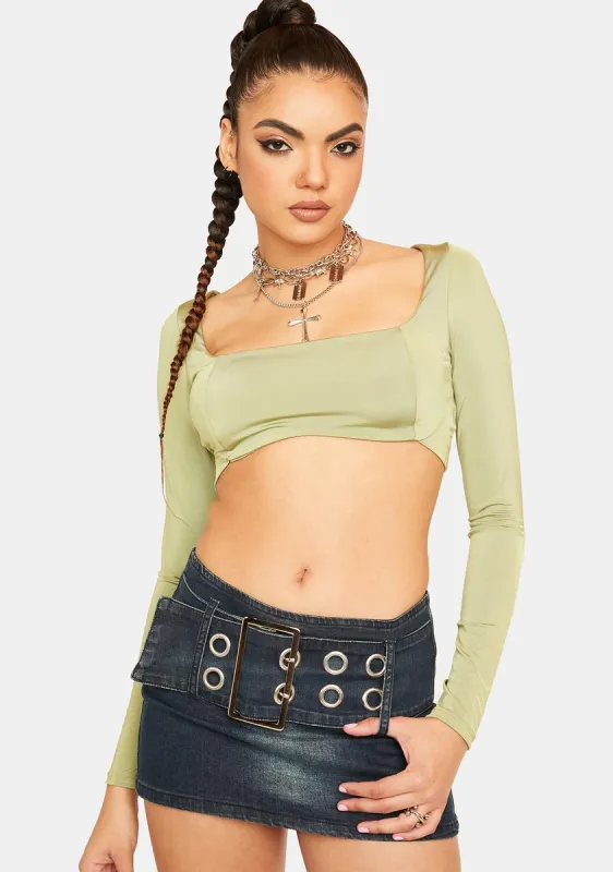 Peridot Straight To The Point Crop Top sold by Dolls Kill