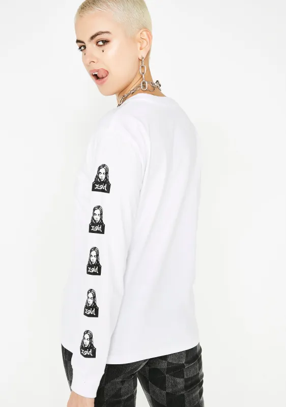 Face Long Sleeve Regular Tee sold by Dolls Kill