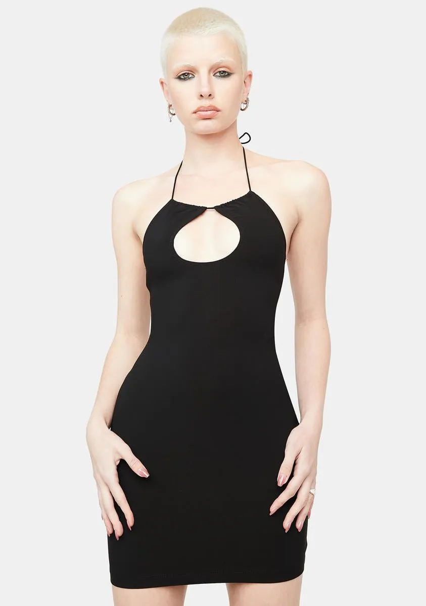 Kinda True Keyhole Halter Dress sold by Dolls Kill