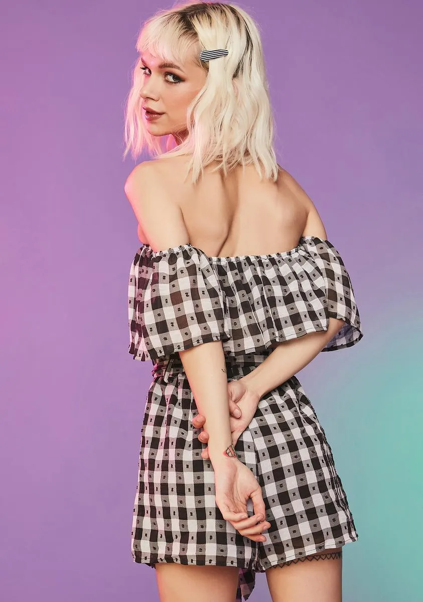 Midnight Forget Me Not Gingham Shorts Set sold by Dolls Kill product image thumbnail 4