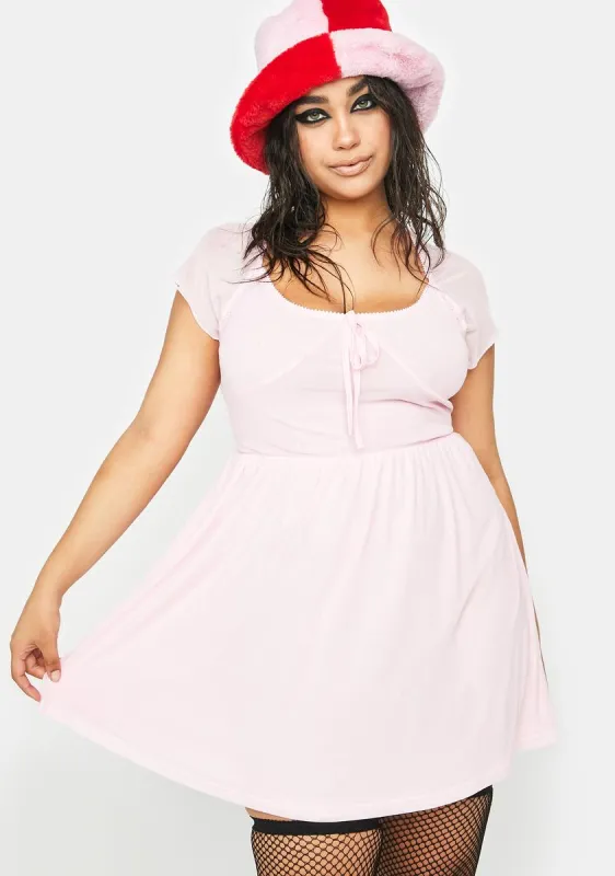 Plus Blush Bad Idea Mini Dress sold by Dolls Kill