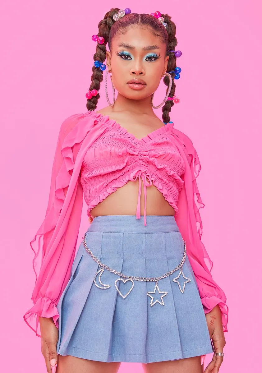 Unapologetically Me Ruffle Peasant Top sold by Dolls Kill