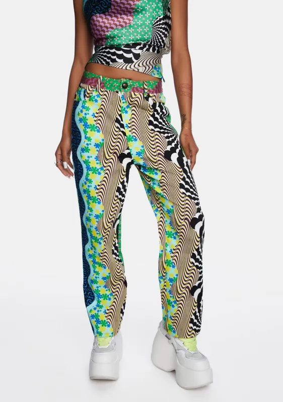 Honey Bum Print Low Rise Jeans | Parallel