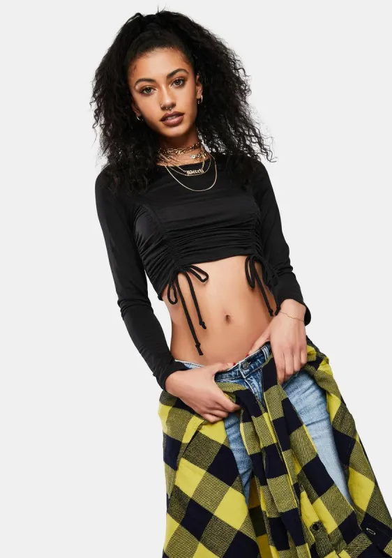 Wasted Time Ruched Crop Top sold by Dolls Kill
