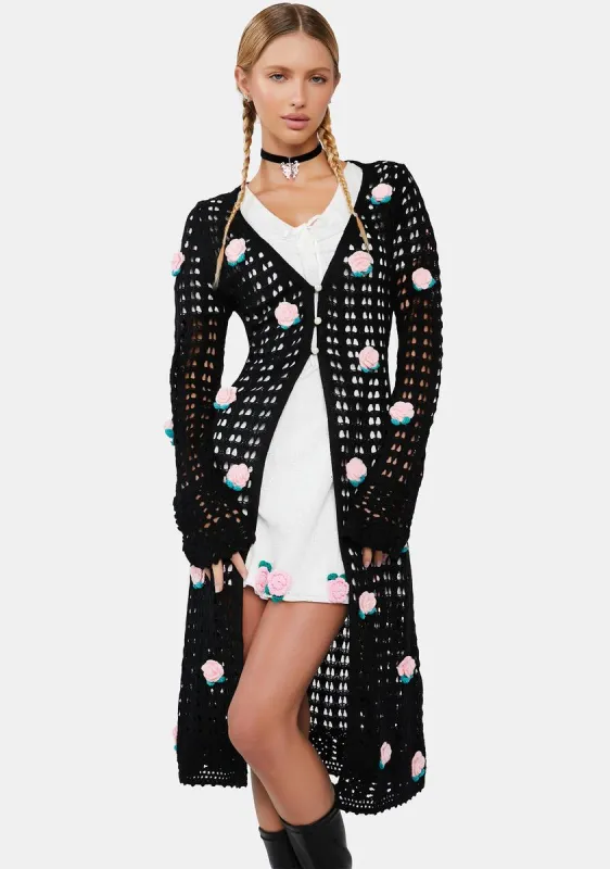 La Vie En Rose Knit Cardigan sold by Dolls Kill