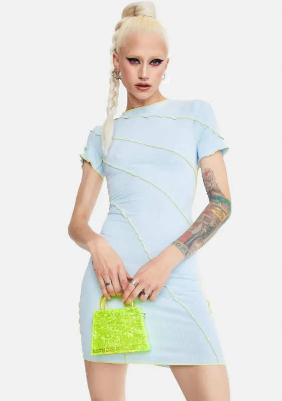 Sky Enter The Void Seamed Mini Dress sold by Dolls Kill