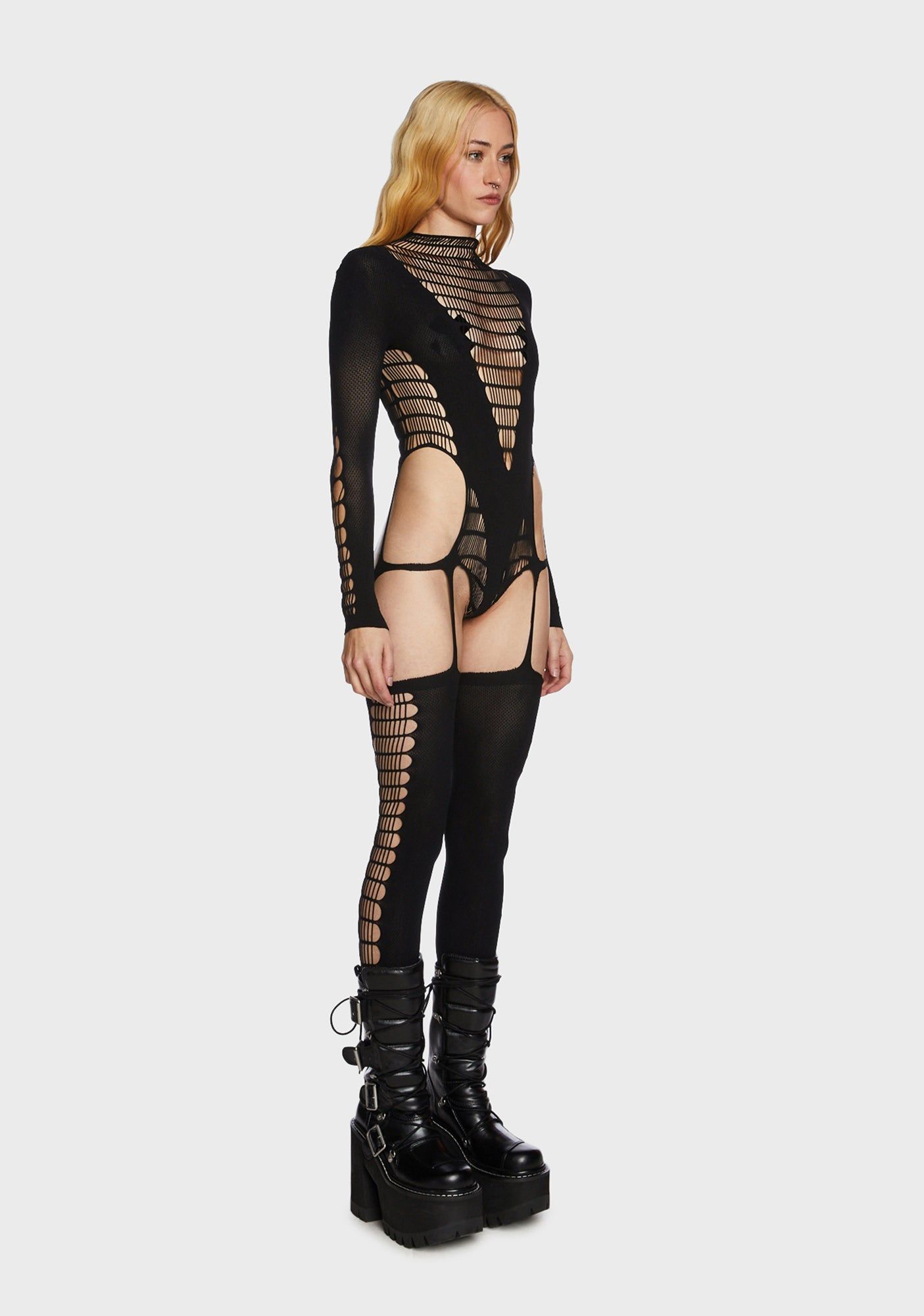 Feisty Attitude Cutout Bodystocking sold by Dolls Kill product image thumbnail 3