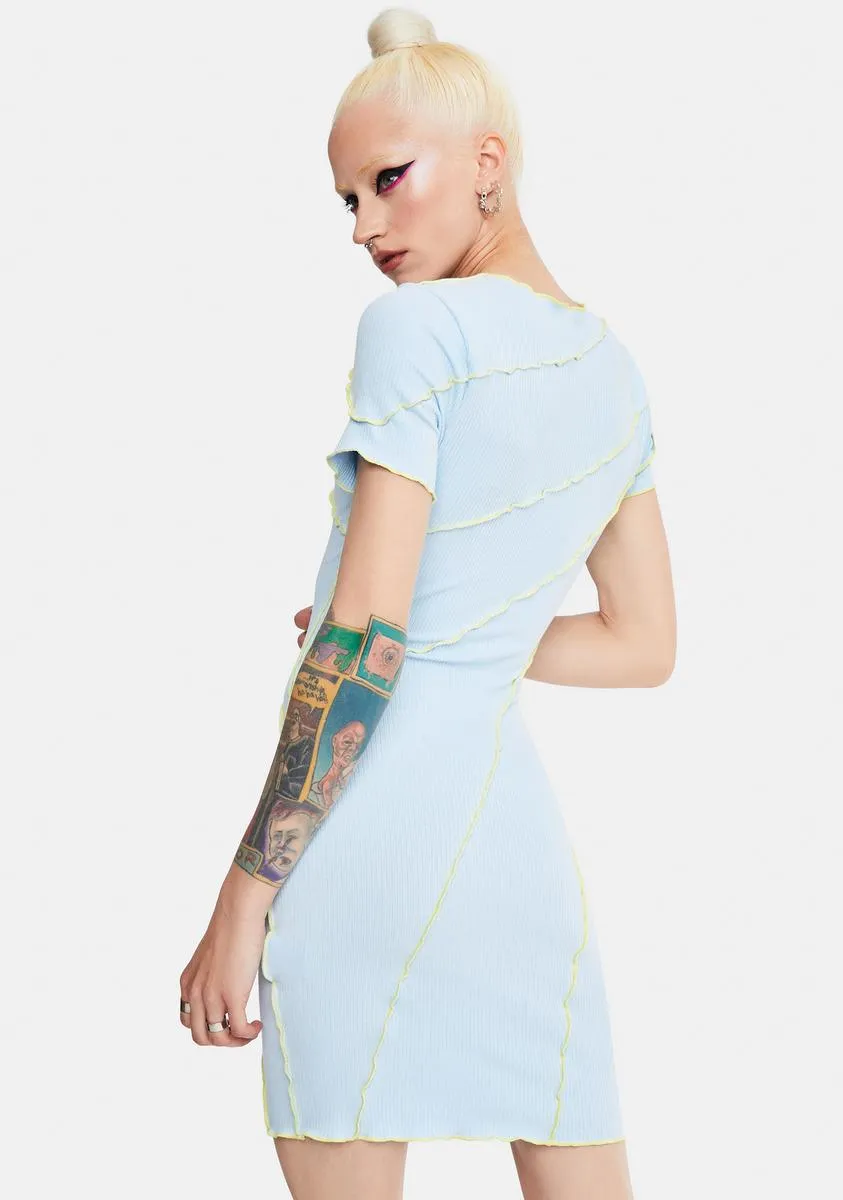 Sky Enter The Void Seamed Mini Dress sold by Dolls Kill product image thumbnail 4