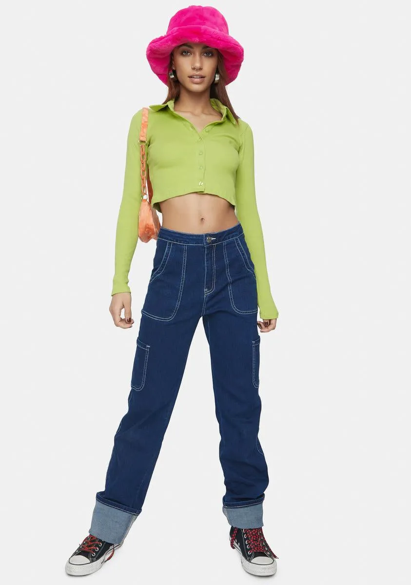 Ryals Button Up Crop Top sold by Dolls Kill product image thumbnail 3