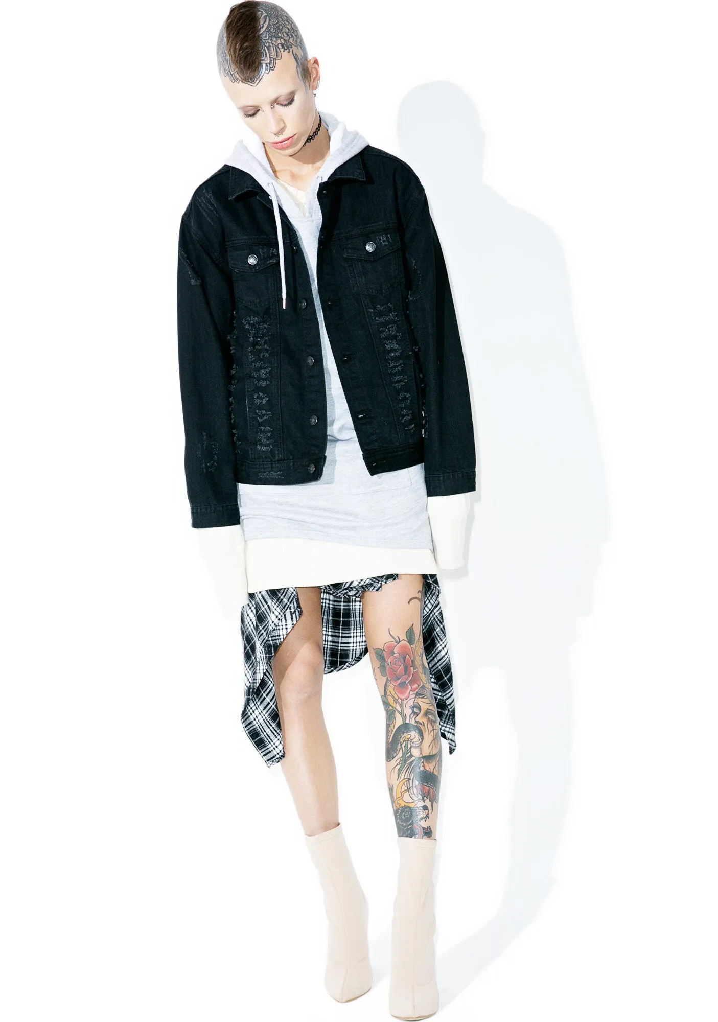 Broken Inside Denim Jacket sold by Dolls Kill product image thumbnail 4