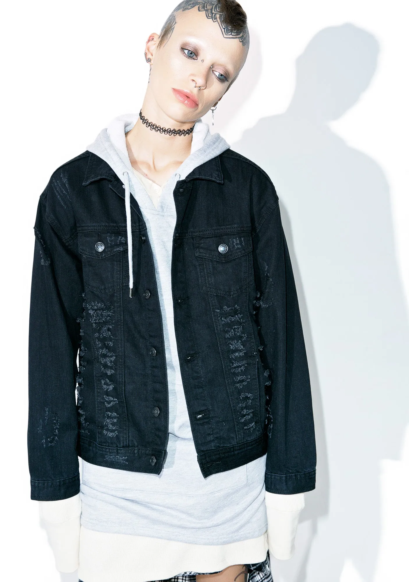 Broken Inside Denim Jacket sold by Dolls Kill product image thumbnail 3