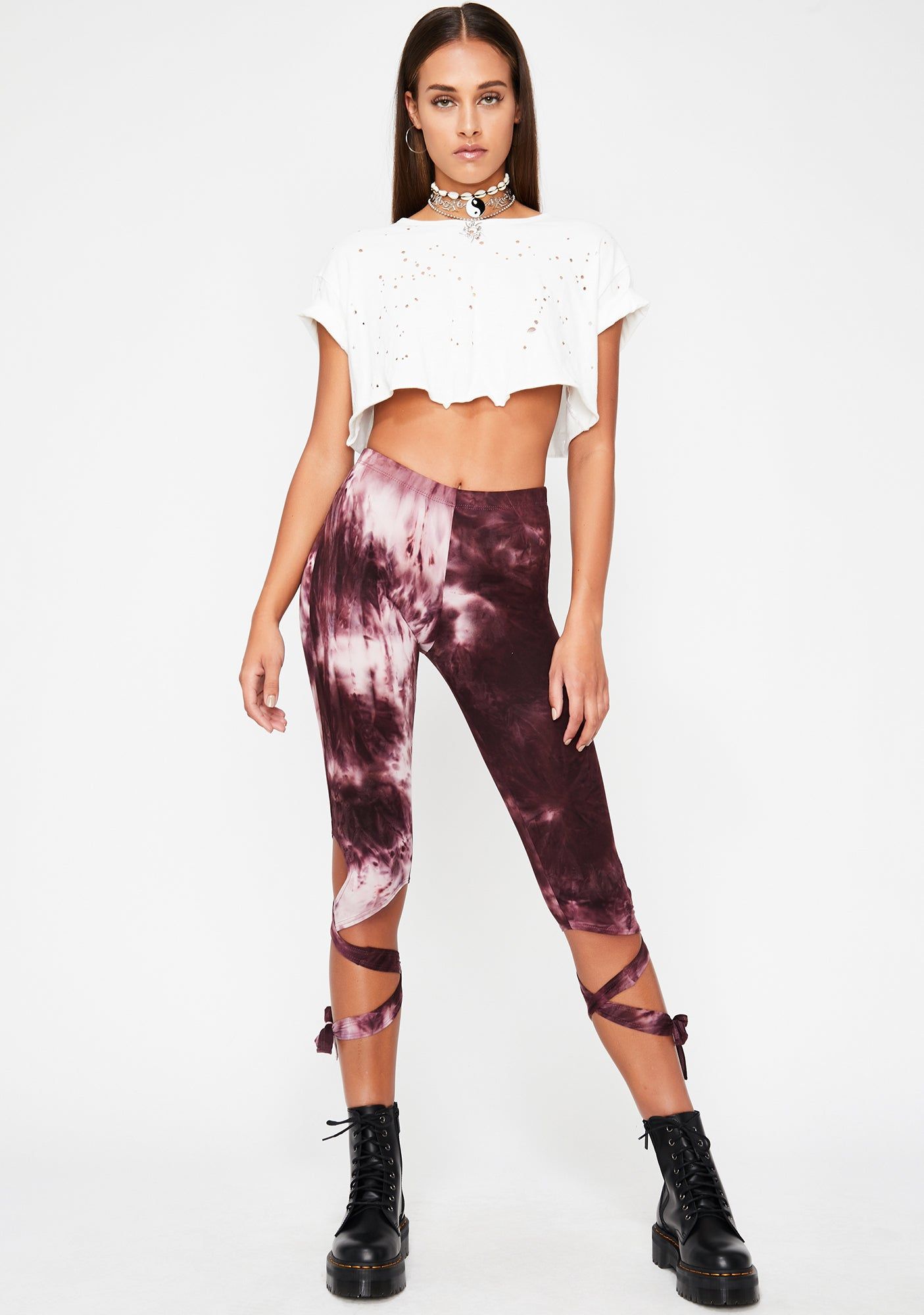Merlot Crystalized Vibes Ballet Leggings sold by Dolls Kill product image thumbnail 3
