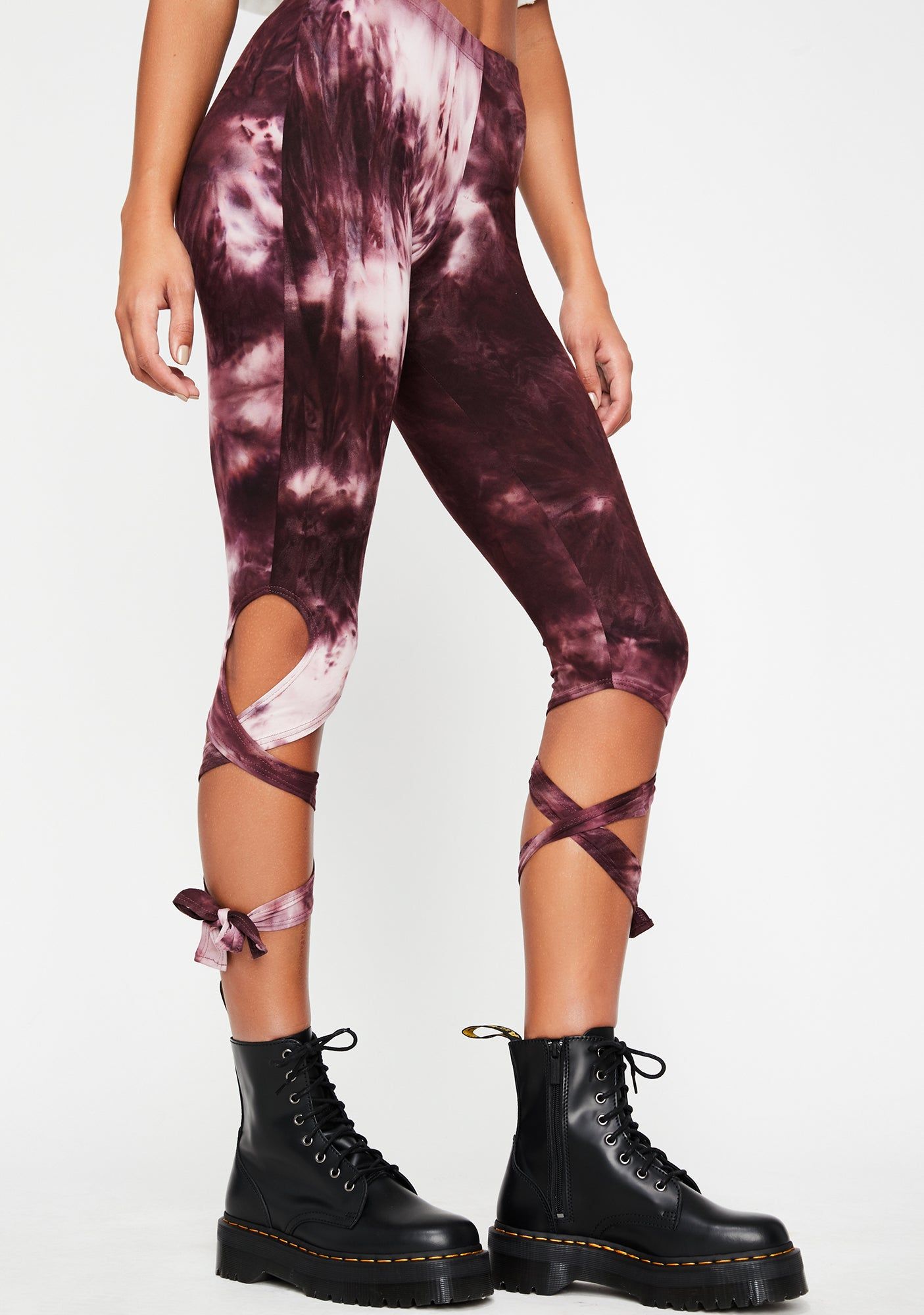 Merlot Crystalized Vibes Ballet Leggings sold by Dolls Kill