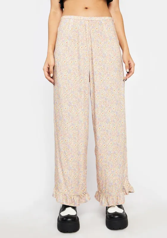 70s Prairie Girl Floral Bianca Culotte Trousers sold by Dolls Kill