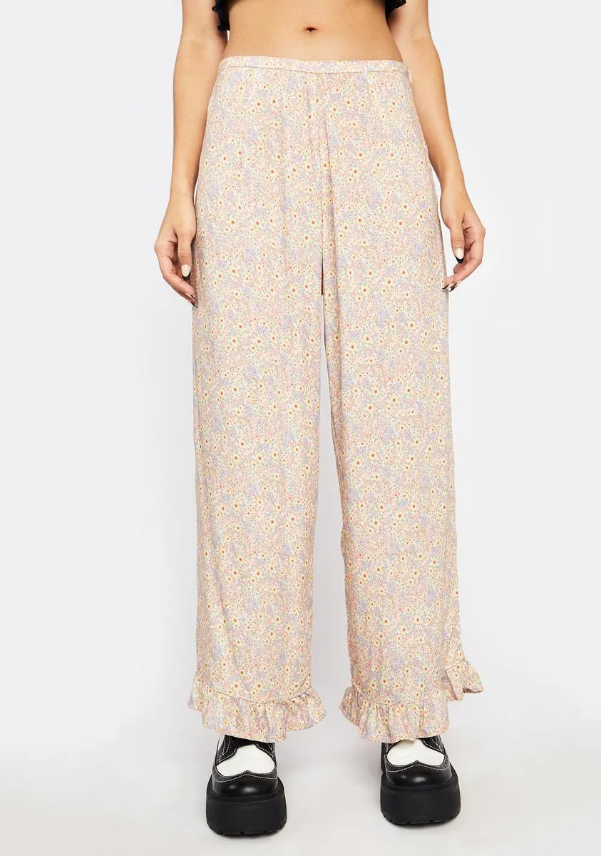 70s Prairie Girl Floral Bianca Culotte Trousers sold by Dolls Kill