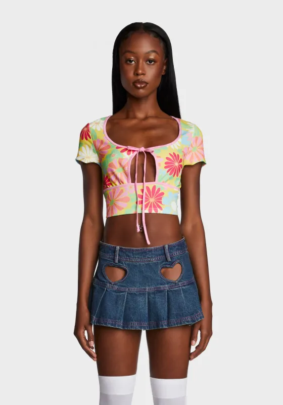 Groovy Happenings Crop Top sold by Dolls Kill
