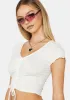 Ivory Be Seeing You Crop Top sold by Dolls Kill
