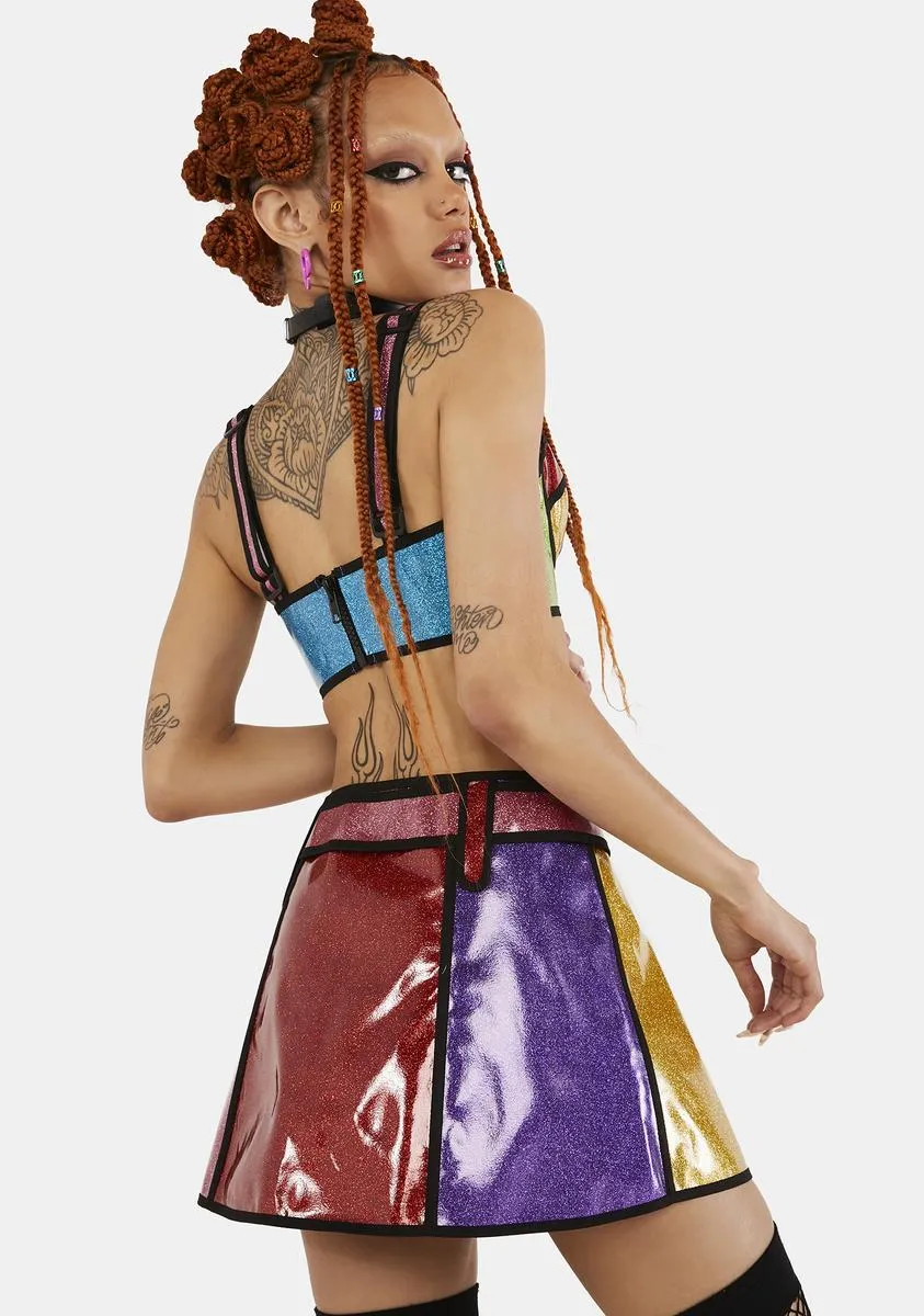 Rainbow Runner Glitter Mini Skirt sold by Dolls Kill product image thumbnail 2