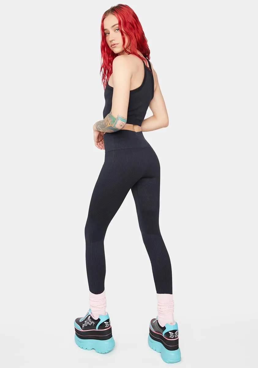 Getting Physical Ribbed Leggings sold by Dolls Kill product image thumbnail 4