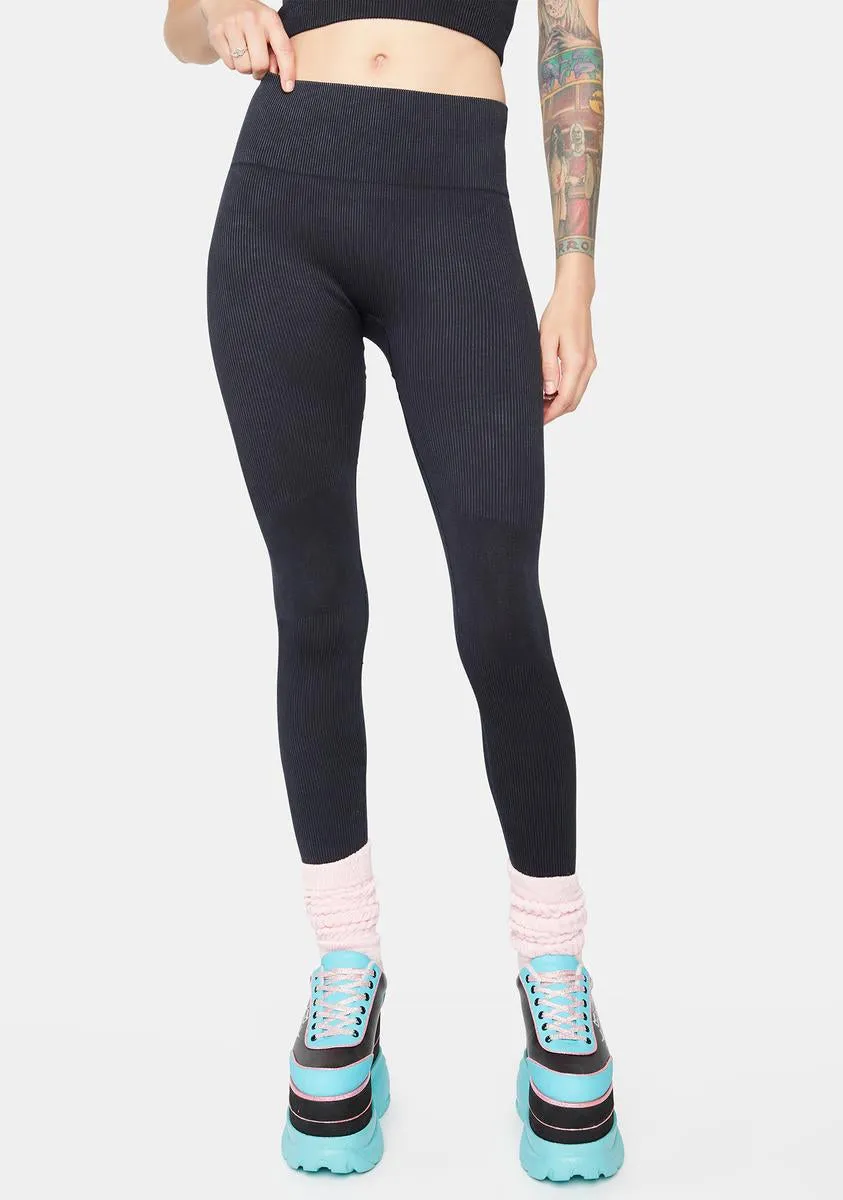 Getting Physical Ribbed Leggings sold by Dolls Kill