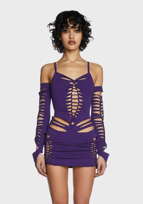 Violet Spellbound Smiles Mini Dress sold by Dolls Kill