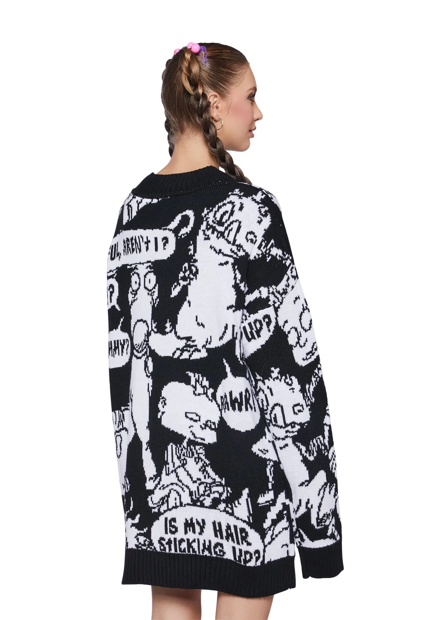 Thinking Too Much Intarsia Sweater sold by Dolls Kill product image thumbnail 4