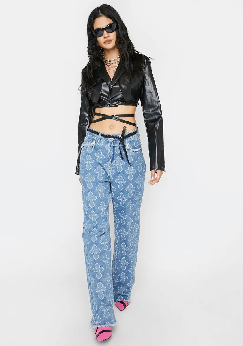 Noir Good Ish Vegan Leather Blazer sold by Dolls Kill product image thumbnail 3