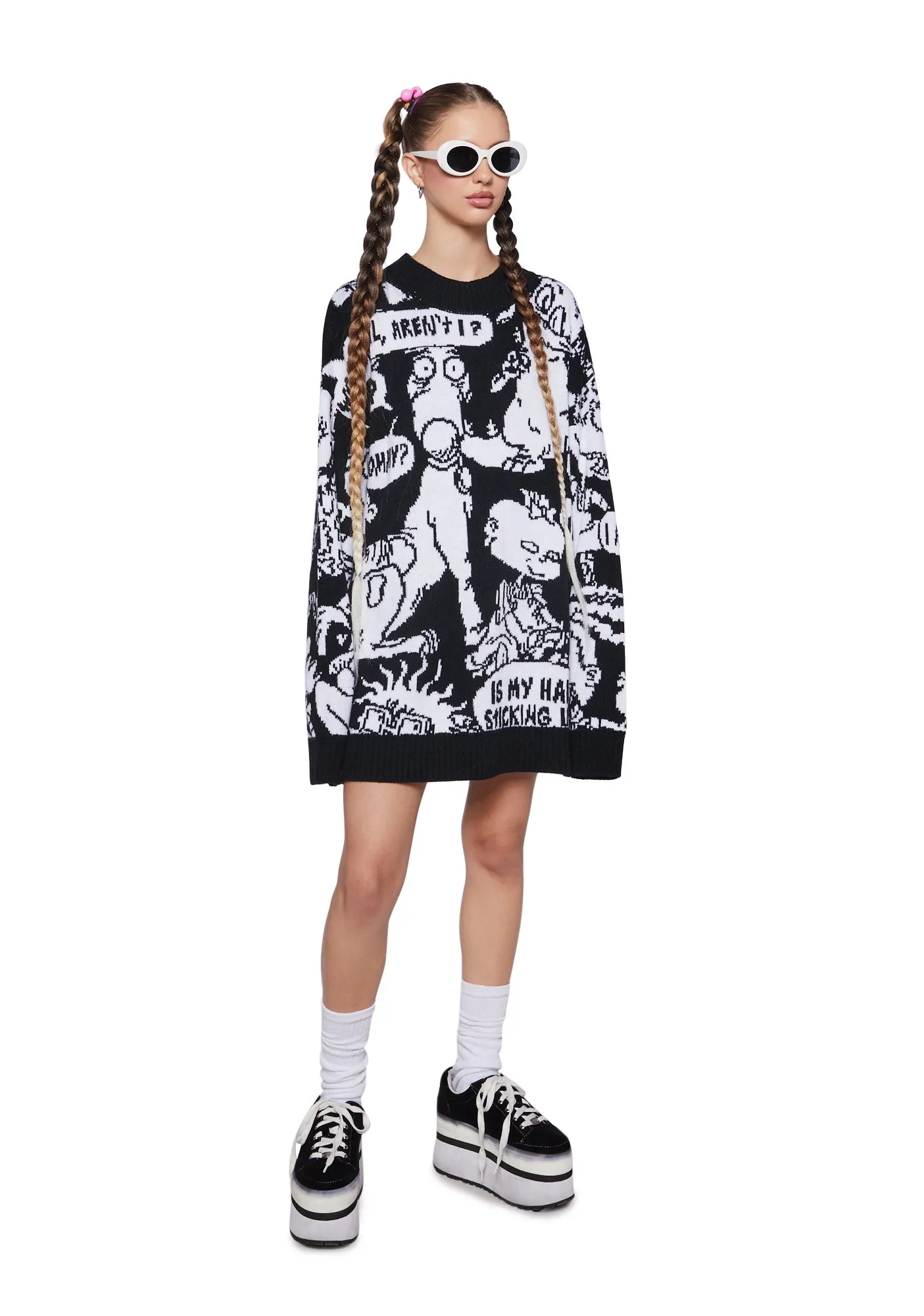 Thinking Too Much Intarsia Sweater sold by Dolls Kill product image thumbnail 2