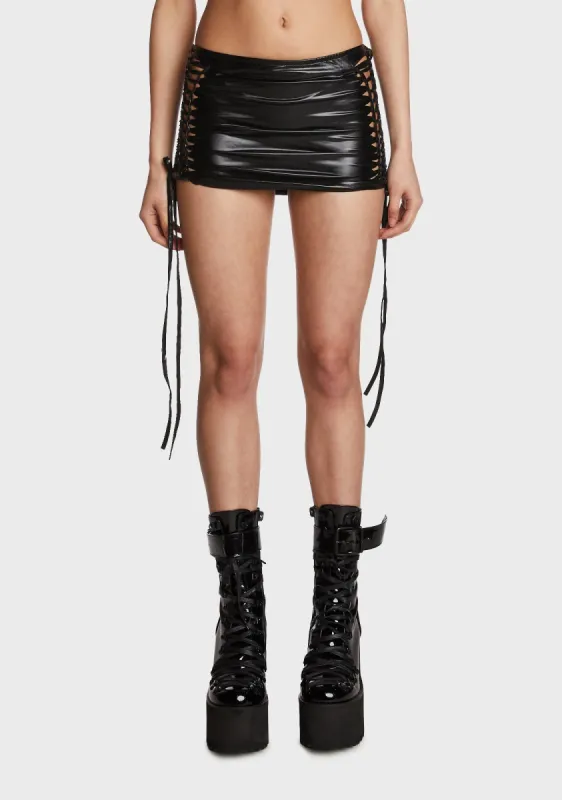 Dance Floor Queen Mini Skirt - Black sold by Dolls Kill