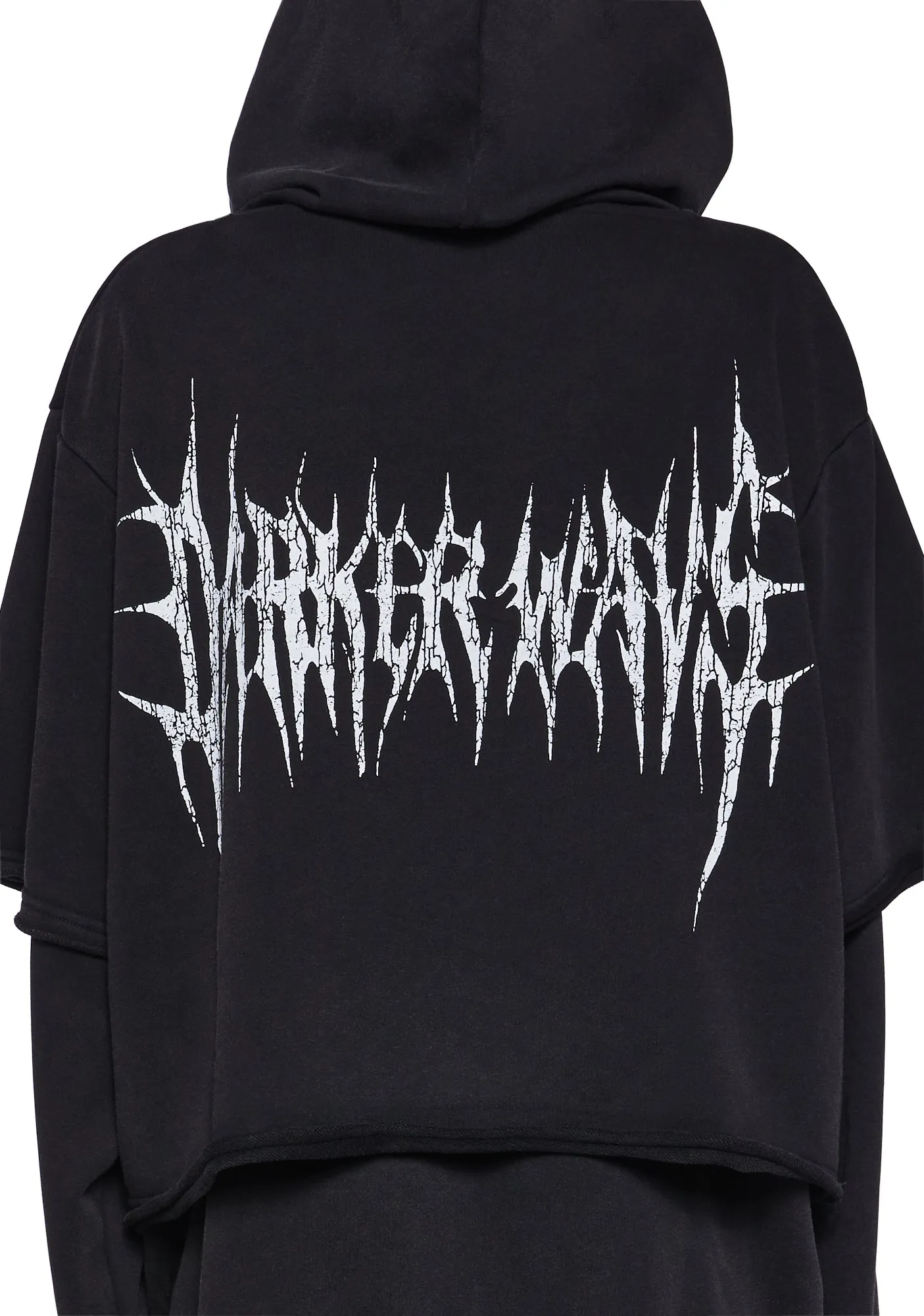 Crossfade Washed Zip-Up Hoodie - Black sold by Dolls Kill product image thumbnail 5